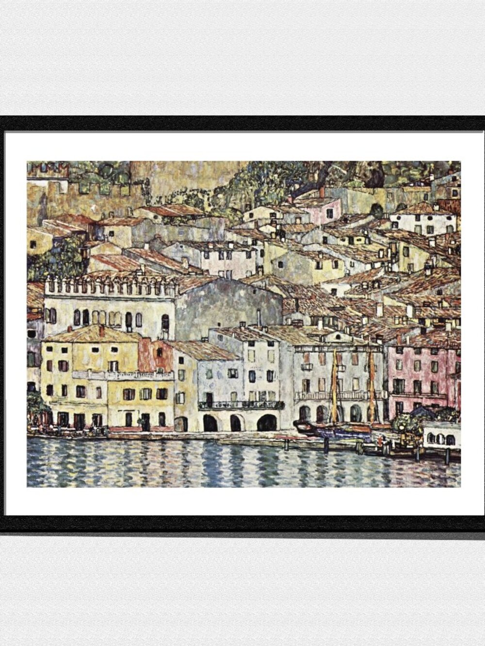 Art Print, Scandinavian Style Harbor Cityscape